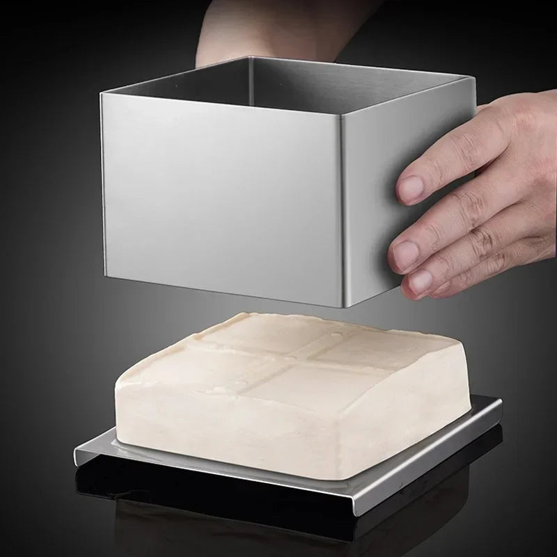 JUSTINLAU Homemade Tofu Mold DIY Square Tofu Making Mold Stainless Steel Household Tofu Bottom Drainage Design Cooking Tools
