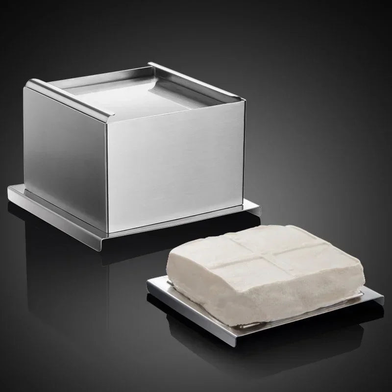 JUSTINLAU Homemade Tofu Mold DIY Square Tofu Making Mold Stainless Steel Household Tofu Bottom Drainage Design Cooking Tools