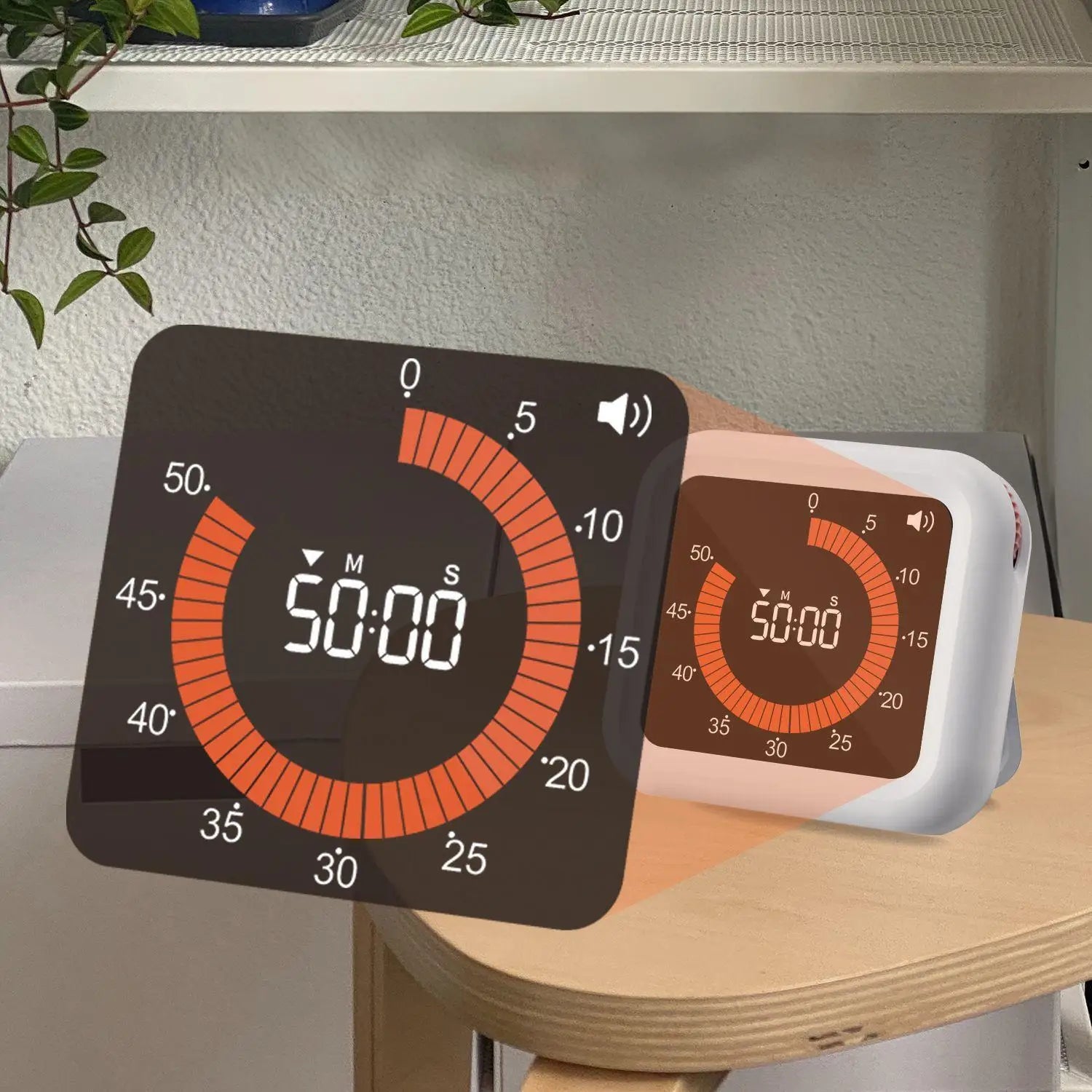 Multipurpose Visual Digital Timer Magnetic USB Charging Timer 12H Countdown Stopwatch for Office Classroom and Kitchen