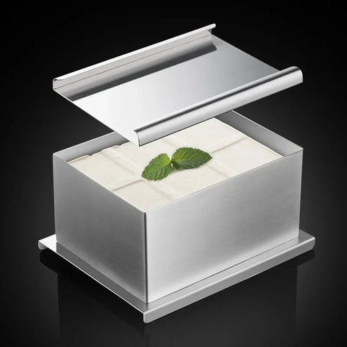 JUSTINLAU Homemade Tofu Mold DIY Square Tofu Making Mold Stainless Steel Household Tofu Bottom Drainage Design Cooking Tools